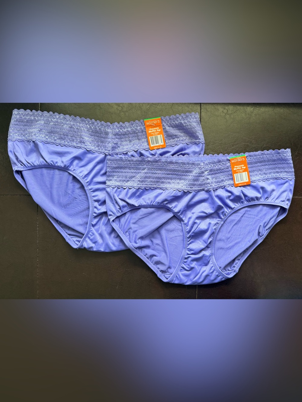 Warner’s~No Pinching, No Problem~Lace Trim Hipsters~5609~2 Pairs~Purple~New